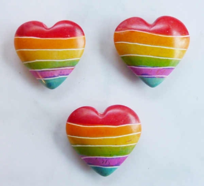 Regenbogen Herz Pride Love is Love Speckstein